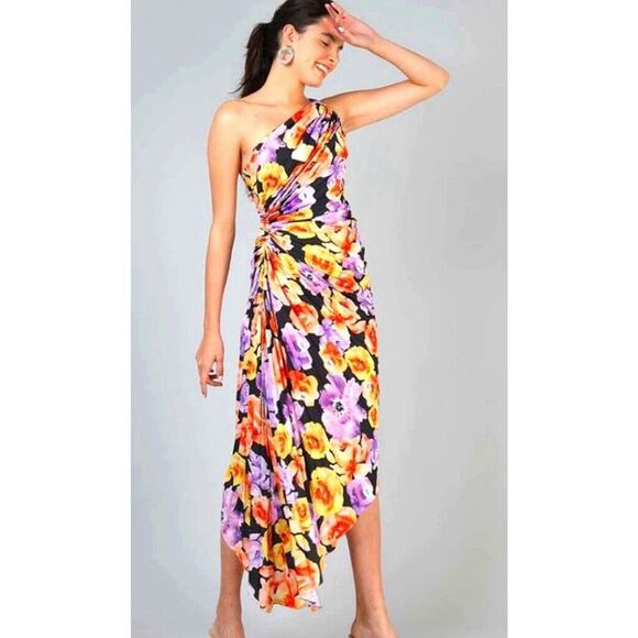 Anthropologie Ellen asymmetrical dress Geisha Design floral Size S - Picture 3 of 11